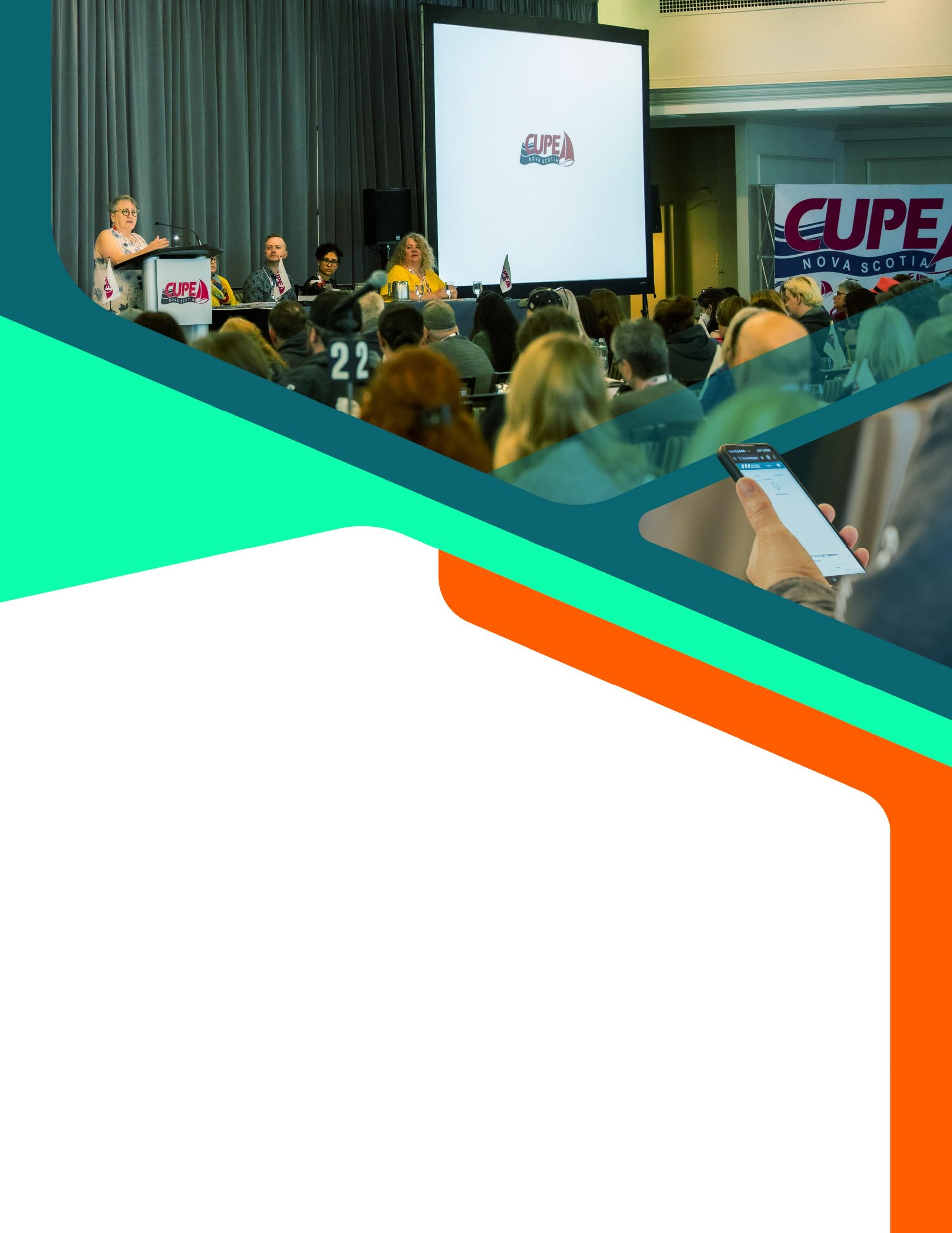 CUPE Nova Scotia convention delegates voting on smartphones